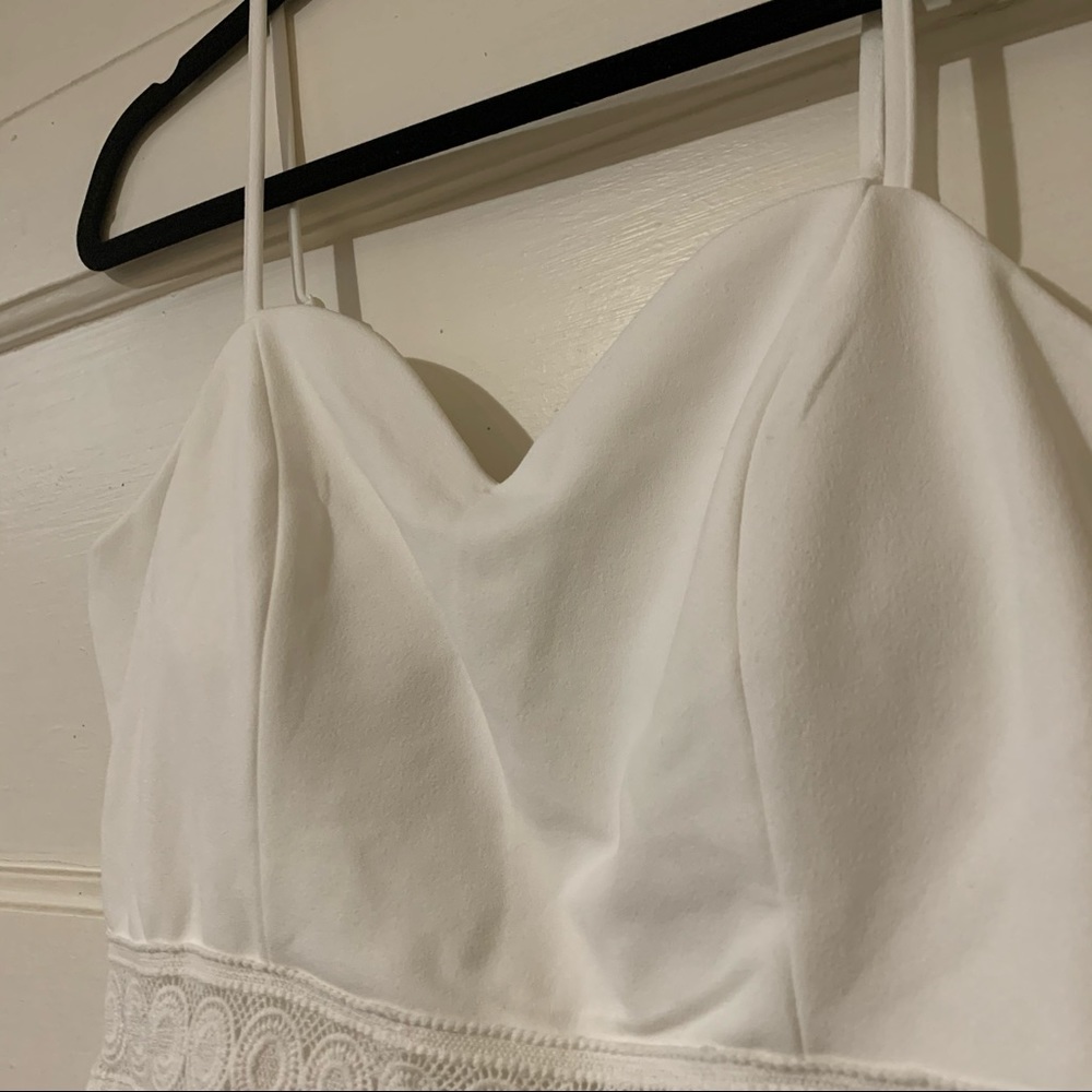 Alba Crochet Band White Mini Dress - NWT - Picture 7 of 13